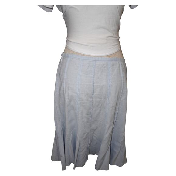 Dalia Collection Light Blue Linen Blend Midi Skirt Size 8 - Picture 4 of 13